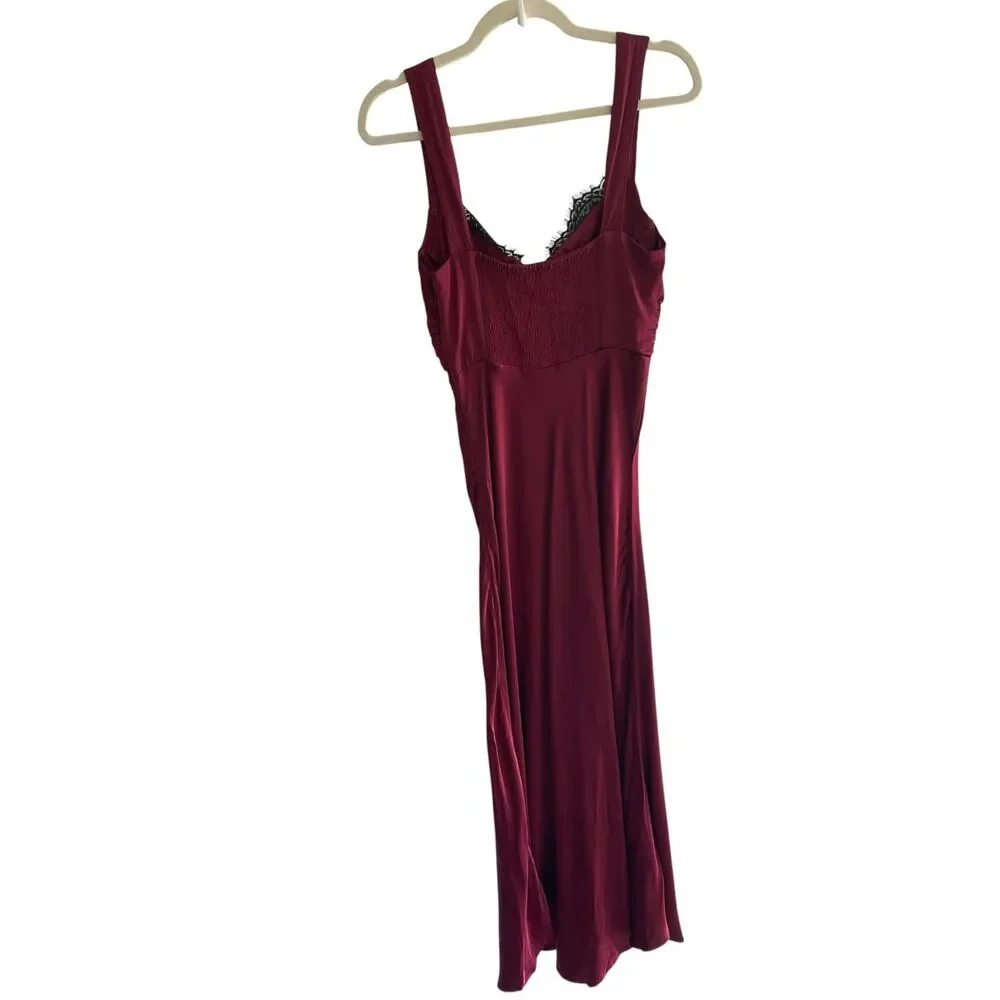 ASTR the Label Burgundy Wine Satin Bustier Slip Dress Women’s Size XS Coquette